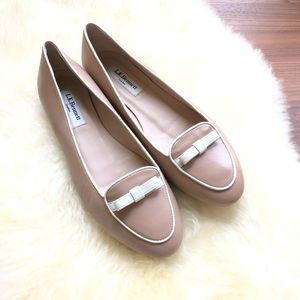 New L.K. BENNETT LONDON Yvonne Leather Bow Flats